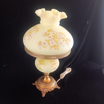 FENTON HAND PAINTED GLASS GLOBE LAMP