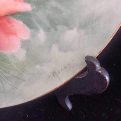 HAND PAINTED PLATE FROM GERMANY AND SMALL CHINA PITCHER