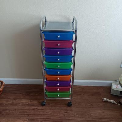 COLORFUL MULTI DRAWER ORGANIZER ON CASTERS
