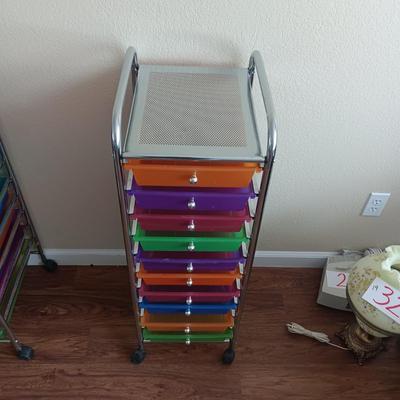 COLORFUL MULTI DRAWER ORGANIZER ON CASTERS