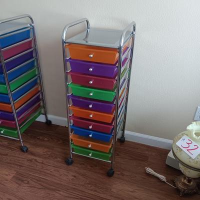 COLORFUL MULTI DRAWER ORGANIZER ON CASTERS