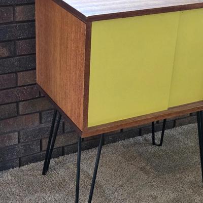 Mid Century Modern Pin Leg Record Cabinet or Record Player Cabinet