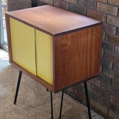 Mid Century Modern Pin Leg Record Cabinet or Record Player Cabinet