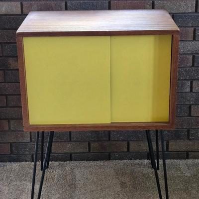Mid Century Modern Pin Leg Record Cabinet or Record Player Cabinet