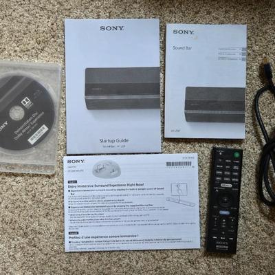 Sony Sound Bar Model: SA-Z9F & Sub Woofer Model: SA-WZ9F with Remote and Manuals