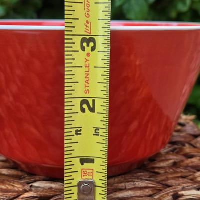 (4) Red Ceramic Bowls