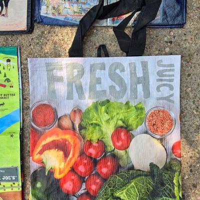 (4) Plastic Reusable Grocery Bags