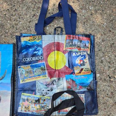 (4) Plastic Reusable Grocery Bags