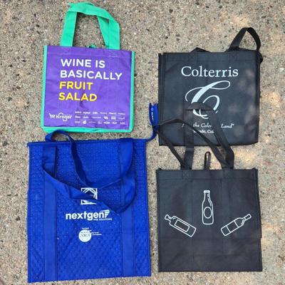 Insulated Grocery Bag and (3) Sectioned Wine Bags
