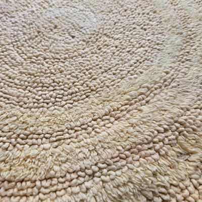 Sunny Yellow Round Scalloped Rug #2