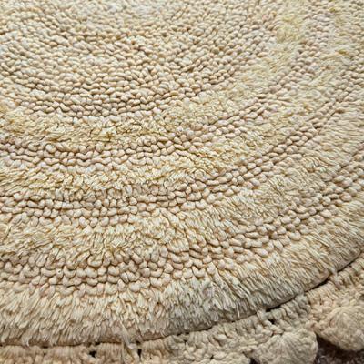 Sunny Yellow Round Scalloped Rug #3
