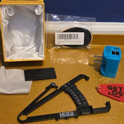 Mixed Items, Cellphone Plug, Key Chain, Self Adhesive Non Slip Pads, Lined Box, and More