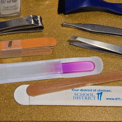 Polish, Polish Remover, Files and Tweezers