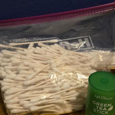 Makeup Sponges, Lint Roller, Face Mask Stick, and Q-Tips