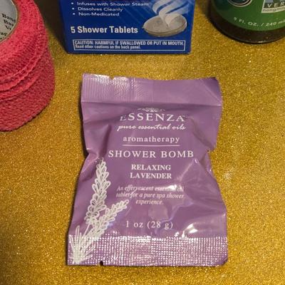 Shower Vapor Tabs, Bath Fizz, Castor Oil, and Medical/Sport Wrap