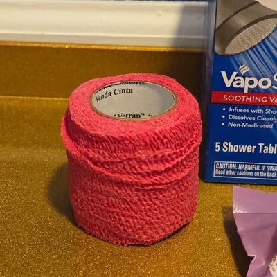 Shower Vapor Tabs, Bath Fizz, Castor Oil, and Medical/Sport Wrap