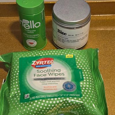 Chewable Toothpaste and Zyrtec Face Wipes