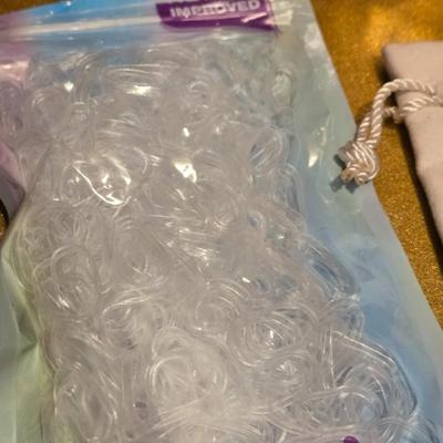 Face Masks, Clear Hair Elastics & small bag and Case