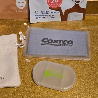 Face Masks, Clear Hair Elastics & small bag and Case