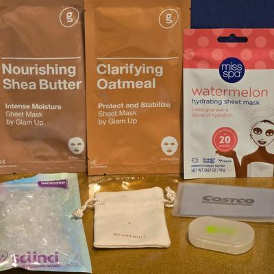 Face Masks, Clear Hair Elastics & small bag and Case