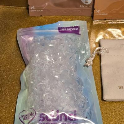Face Masks, Clear Hair Elastics & small bag and Case