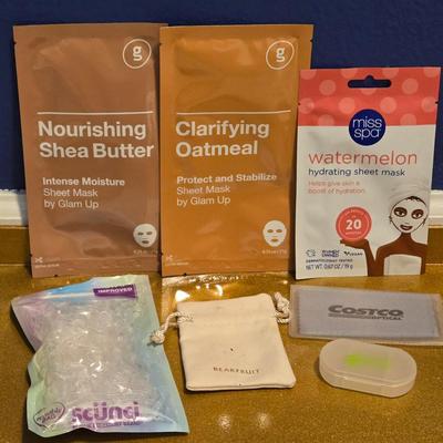 Face Masks, Clear Hair Elastics & small bag and Case