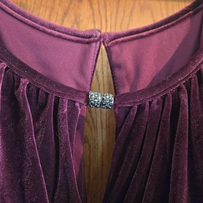 Oleg Cassini Wine Velvet Formal Dress