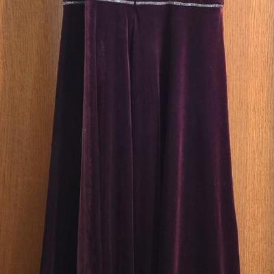 Oleg Cassini Wine Velvet Formal Dress