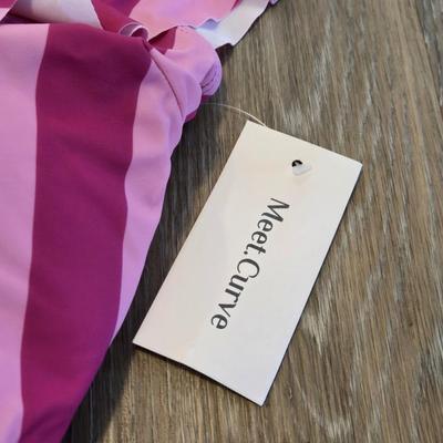 New with Tags Ruffle Pink Stripe Bathing Suit
