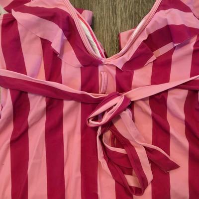 New with Tags Ruffle Pink Stripe Bathing Suit