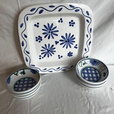 Italian Pottery Tray & Bowls (K-MK)