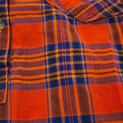 Red & Blue Plaid Flannel Mid Thigh Shirt
