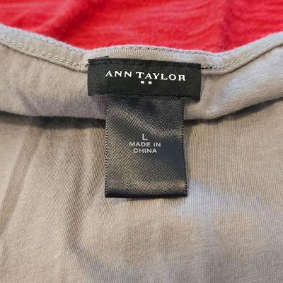 Ann Taylor/ The Loft Red Top and Gray Top
