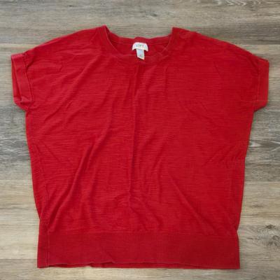 Ann Taylor/ The Loft Red Top and Gray Top