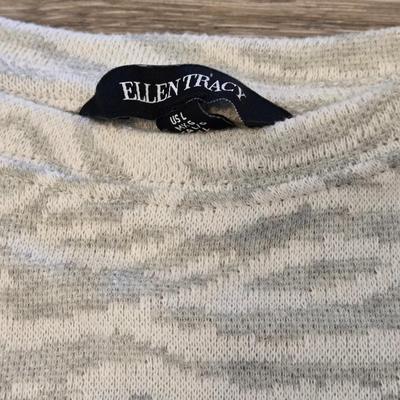 Ellen Tracy Gray & White Sweater and Vineyard Vines Long Blue & White Stripe Top