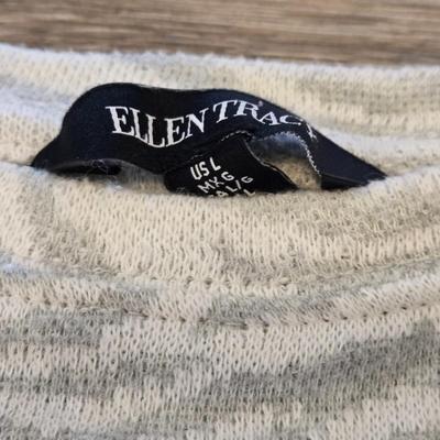 Ellen Tracy Gray & White Sweater and Vineyard Vines Long Blue & White Stripe Top