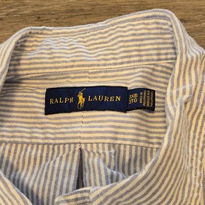 Men's Ralph Lauren Polo Blue & White Button Down Shirt