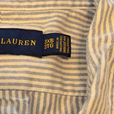 Men's Ralph Lauren Polo Blue & White Button Down Shirt