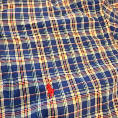 Men's Ralph Lauren Polo Plaid Orange & Blue Plaid Button Down Shirt