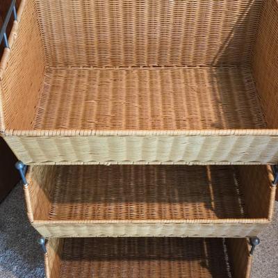Wicker & Metal Stackable Storage