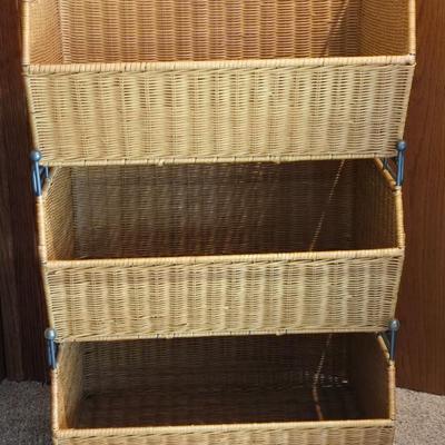 Wicker & Metal Stackable Storage