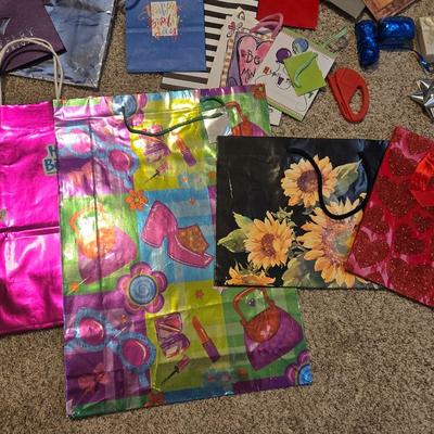 Large Lot of Gift Bags, Wrapping Paper, Tissue Paper & More