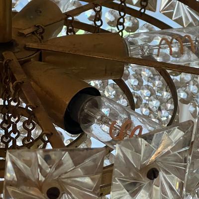 Glass & Brass Chandelier (DR-RG)