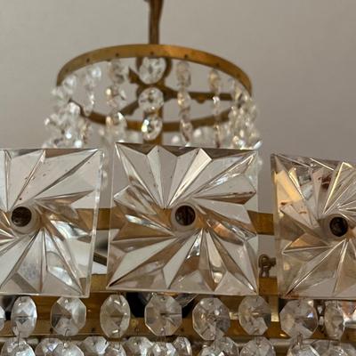 Glass & Brass Chandelier (DR-RG)