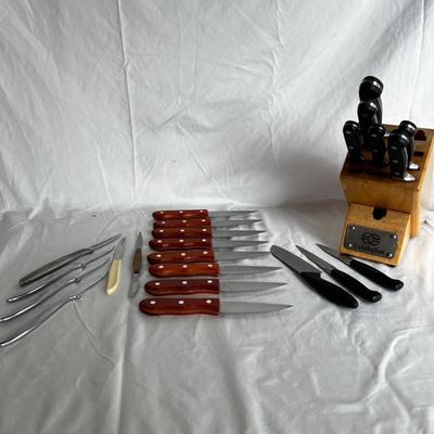 Henckels & Calphalons with Wooden Block (K-MK)