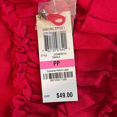 Brand New w/Tags Style&Co. Petite PP Red Ruffled Sweater