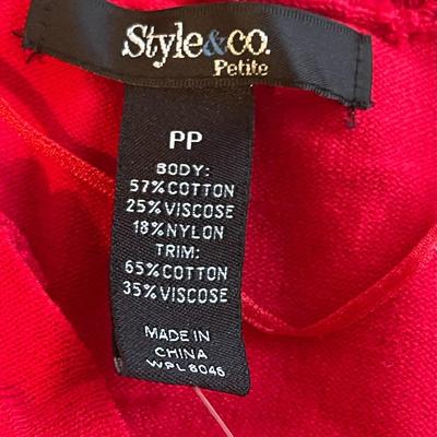 Brand New w/Tags Style&Co. Petite PP Red Ruffled Sweater