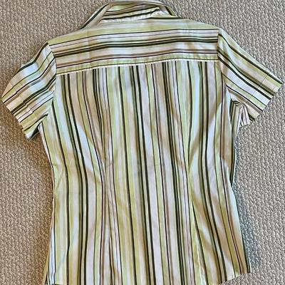 Brand New with Tags New York & Company Green Striped Button-Down Shirt