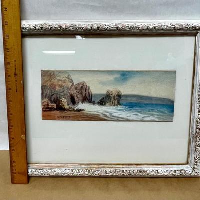 Framed Artwork - Coastal Landscape Painting signed J.Corning