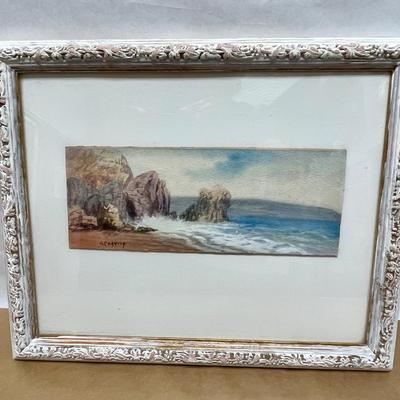 Framed Artwork - Coastal Landscape Painting signed J.Corning